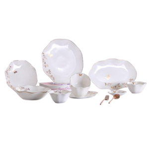 طقم عشاء 28 قطعة -تصميم ورده